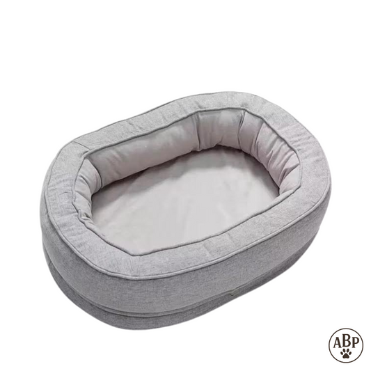 Panier Rond pour Chien & Chat – Lit Ovale Moelleux Déhoussable et Lavable