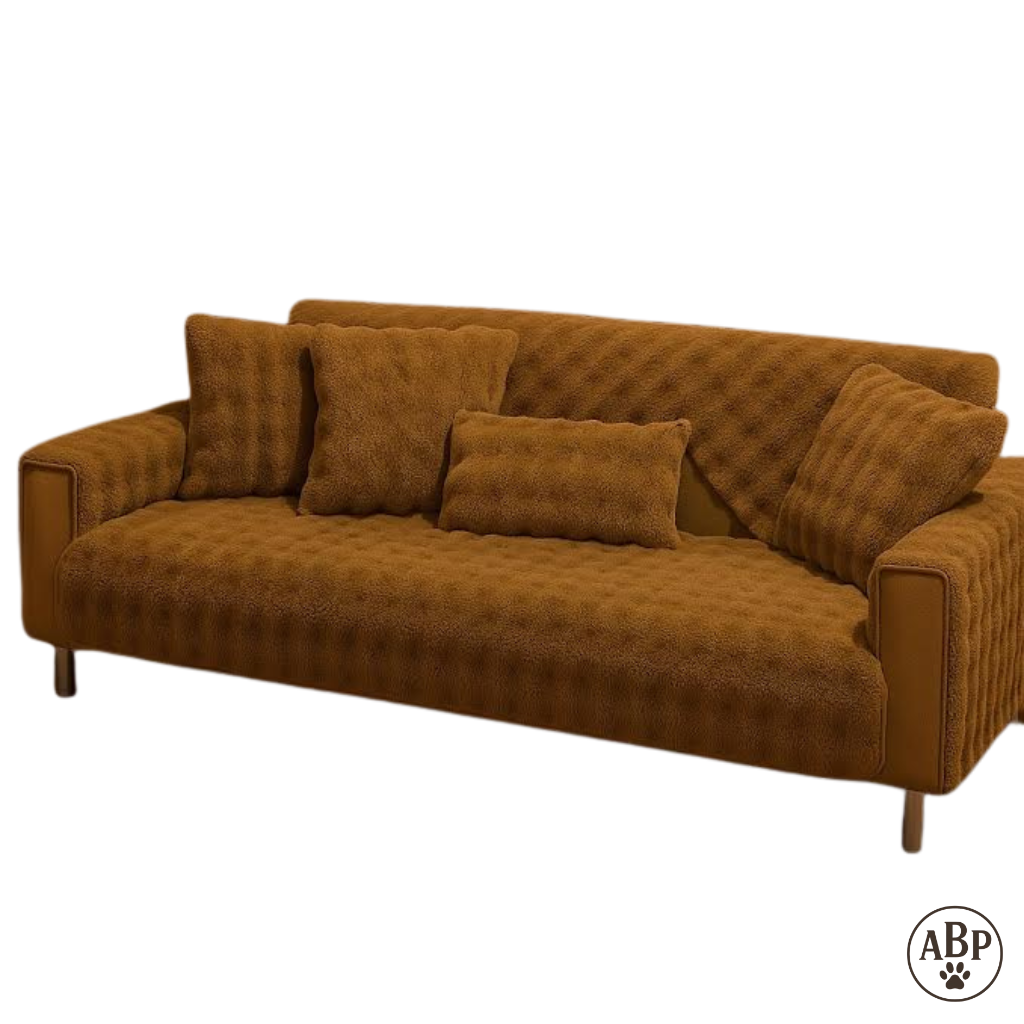 Plaid jeté de canapé en fausse fourrure douce – Housse de protection antidérapante et lavable pour canapé et fauteuil