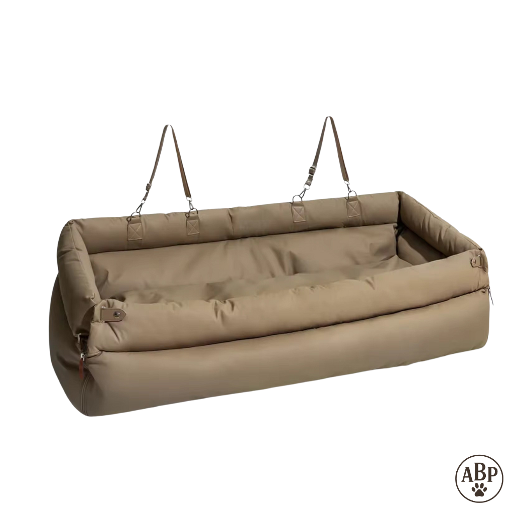 Siège Auto pour Chien Luxe – Panier Sécurisé et Confortable pour Voiture – Housse Protectrice et Coussin Moelleux Déhoussable
