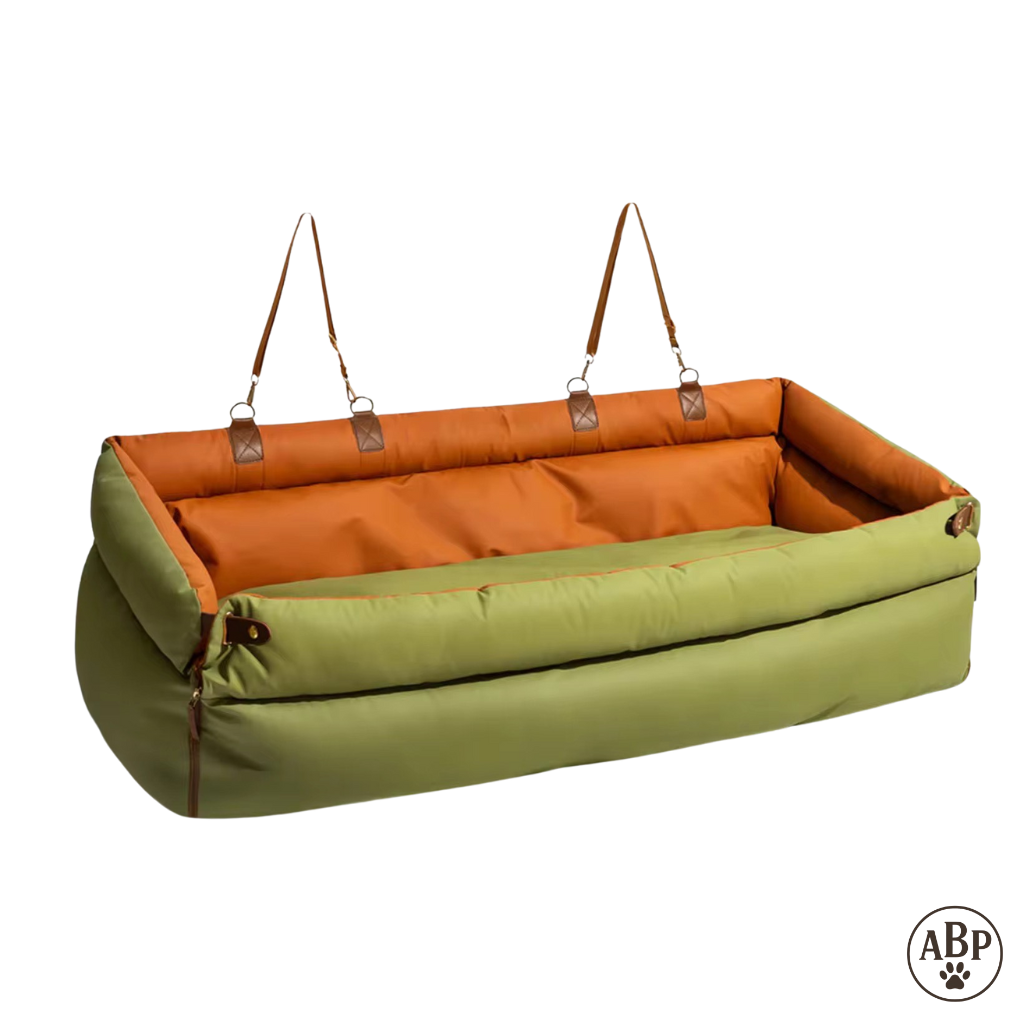 Siège Auto pour Chien Luxe – Panier Sécurisé et Confortable pour Voiture – Housse Protectrice et Coussin Moelleux Déhoussable