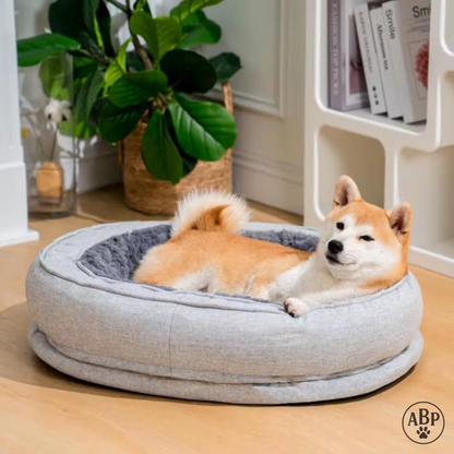 Panier Rond pour Chien & Chat – Lit Ovale Moelleux Déhoussable et Lavable