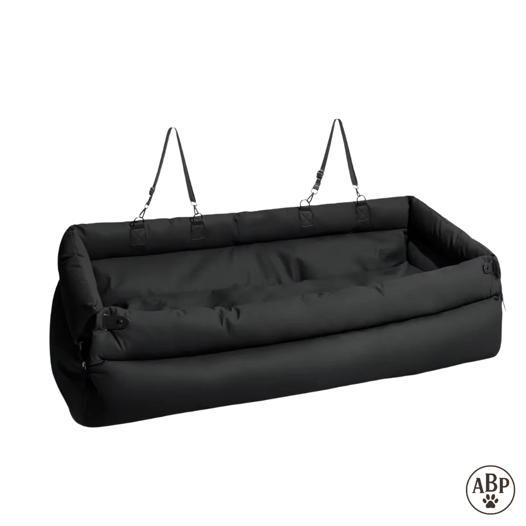 Siège Auto pour Chien Luxe – Panier Sécurisé et Confortable pour Voiture – Housse Protectrice et Coussin Moelleux Déhoussable