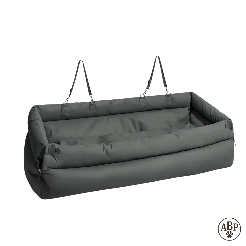 Siège Auto pour Chien Luxe – Panier Sécurisé et Confortable pour Voiture – Housse Protectrice et Coussin Moelleux Déhoussable