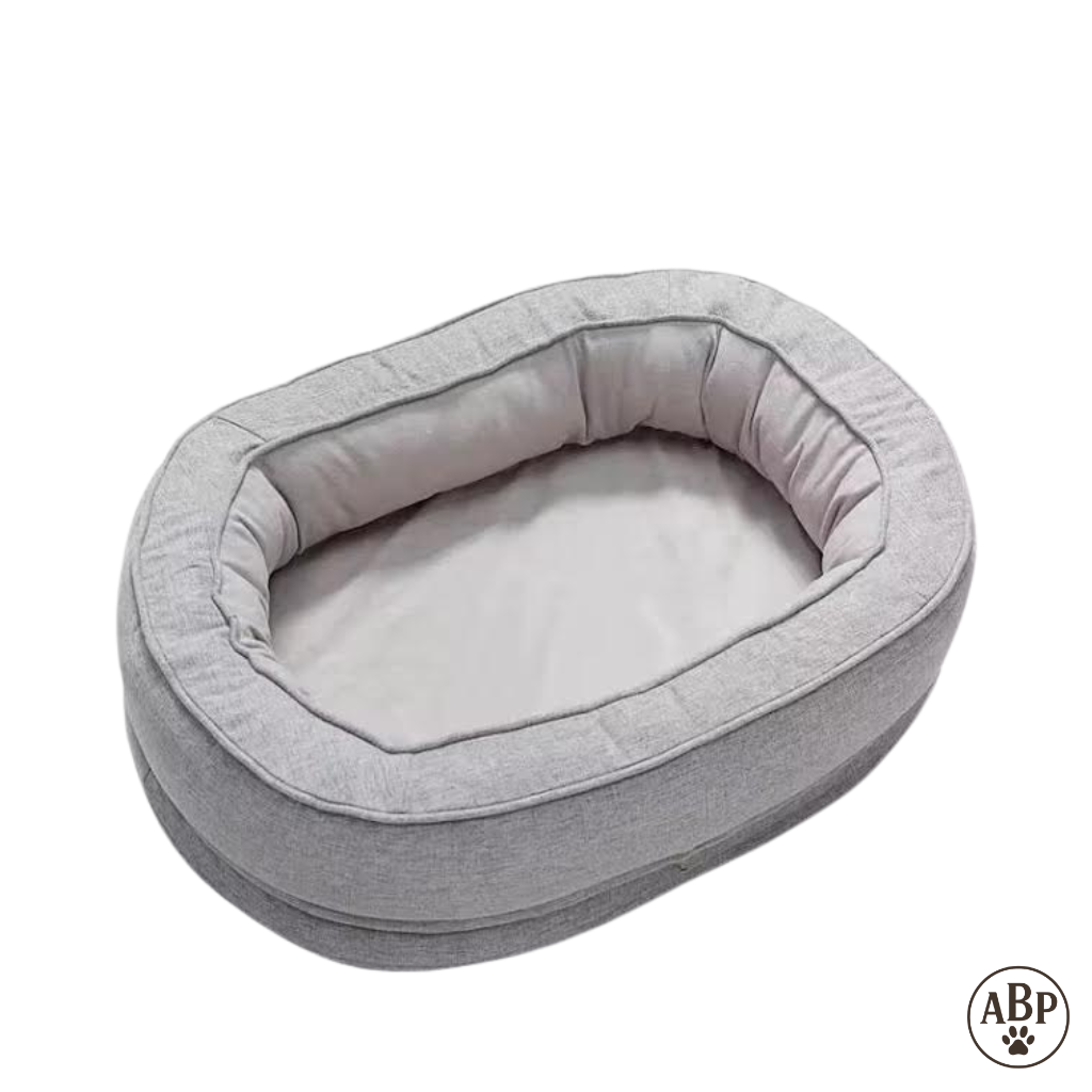 Panier Rond pour Chien & Chat – Lit Ovale Moelleux Déhoussable et Lavable