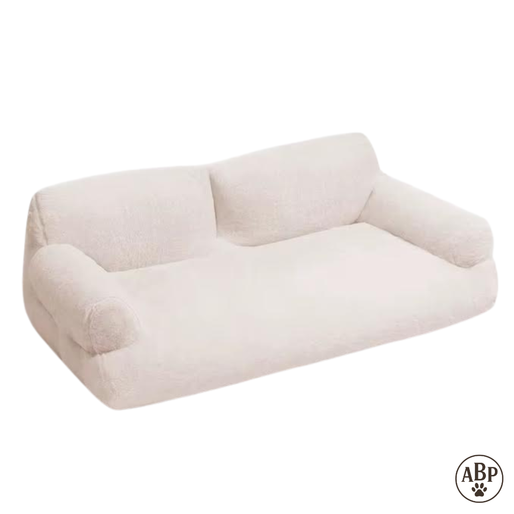 Canapé Lit pour Chien à Motifs – Panier Douillet avec Accoudoirs | Canapé Confortable Marron ou Vert