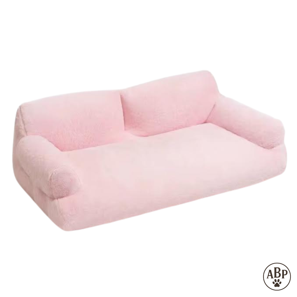 Canapé Lit pour Chien à Motifs – Panier Douillet Luxe avec Accoudoirs | Sofa Confortable Marron ou Vert