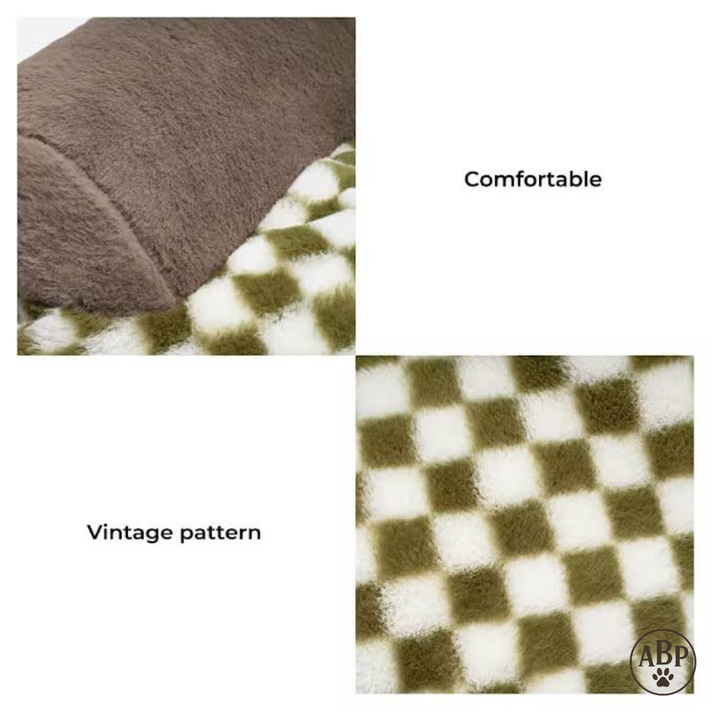 Canapé Lit pour Chien à Motifs – Panier Douillet Luxe avec Accoudoirs | Sofa Confortable Marron ou Vert