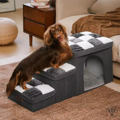 Escaliers pour chien et chat pliables avec coussins moelleux – Marchepied antidérapant pour lit, canapé et voiture