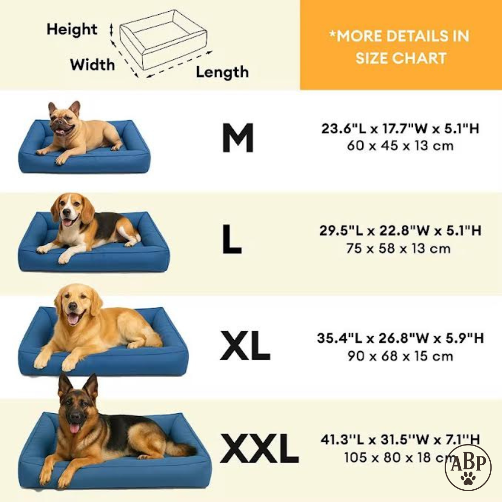Lit Rectangulaire pour Chien – Coussin Moelleux Déhoussable & Lavable – Confort Premium pour Petit et Grand Chien