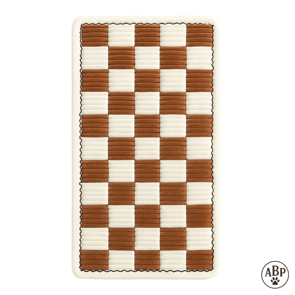 Tapis Moelleux pour Animaux – Coussin Damier Design, Idéal Chien & Chat