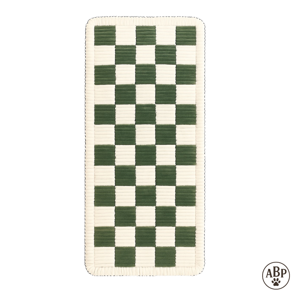 Tapis Moelleux pour Animaux – Coussin Damier Confortable et Design, Idéal Chien & Chat