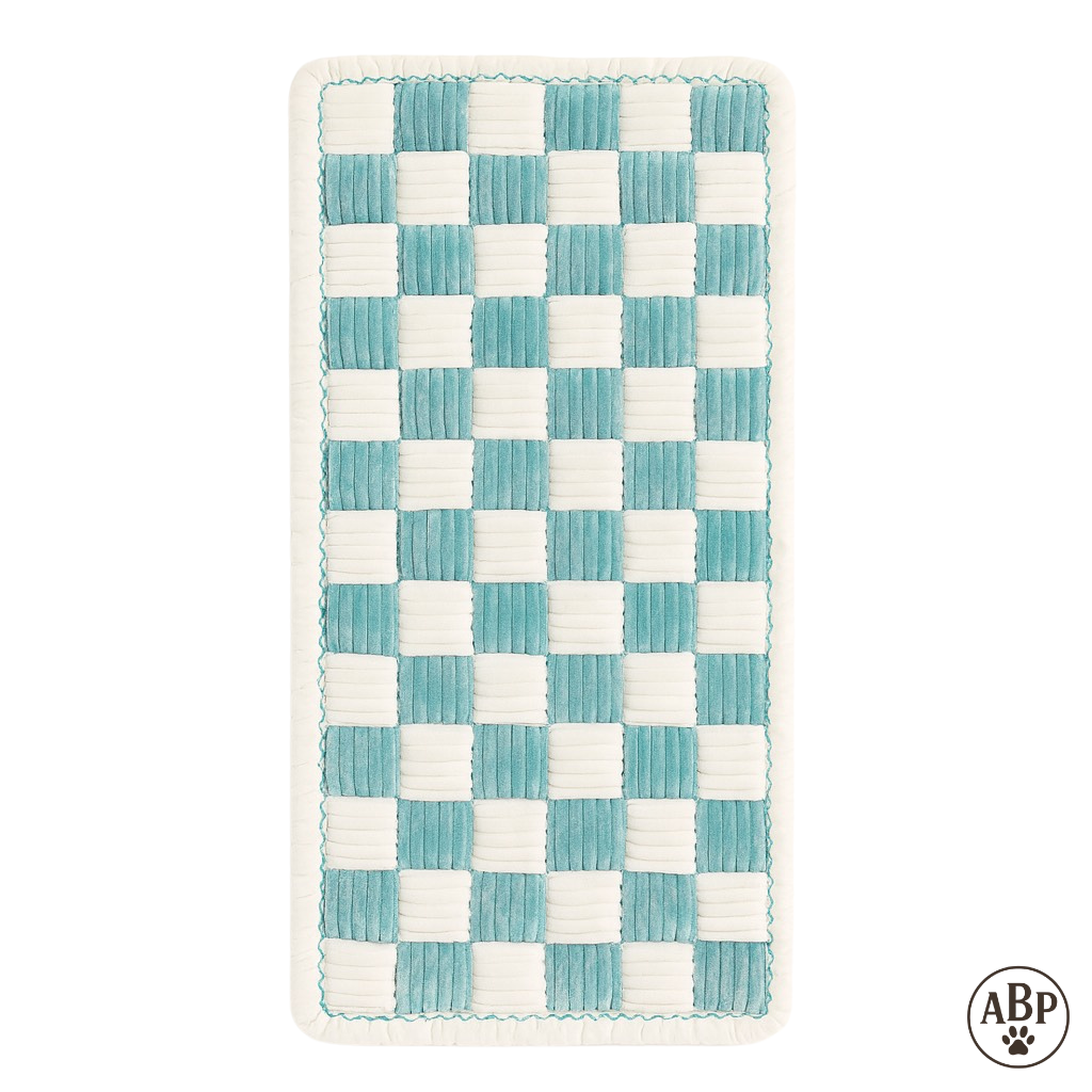 Tapis Moelleux pour Animaux – Coussin Damier Confortable et Design, Idéal Chien & Chat