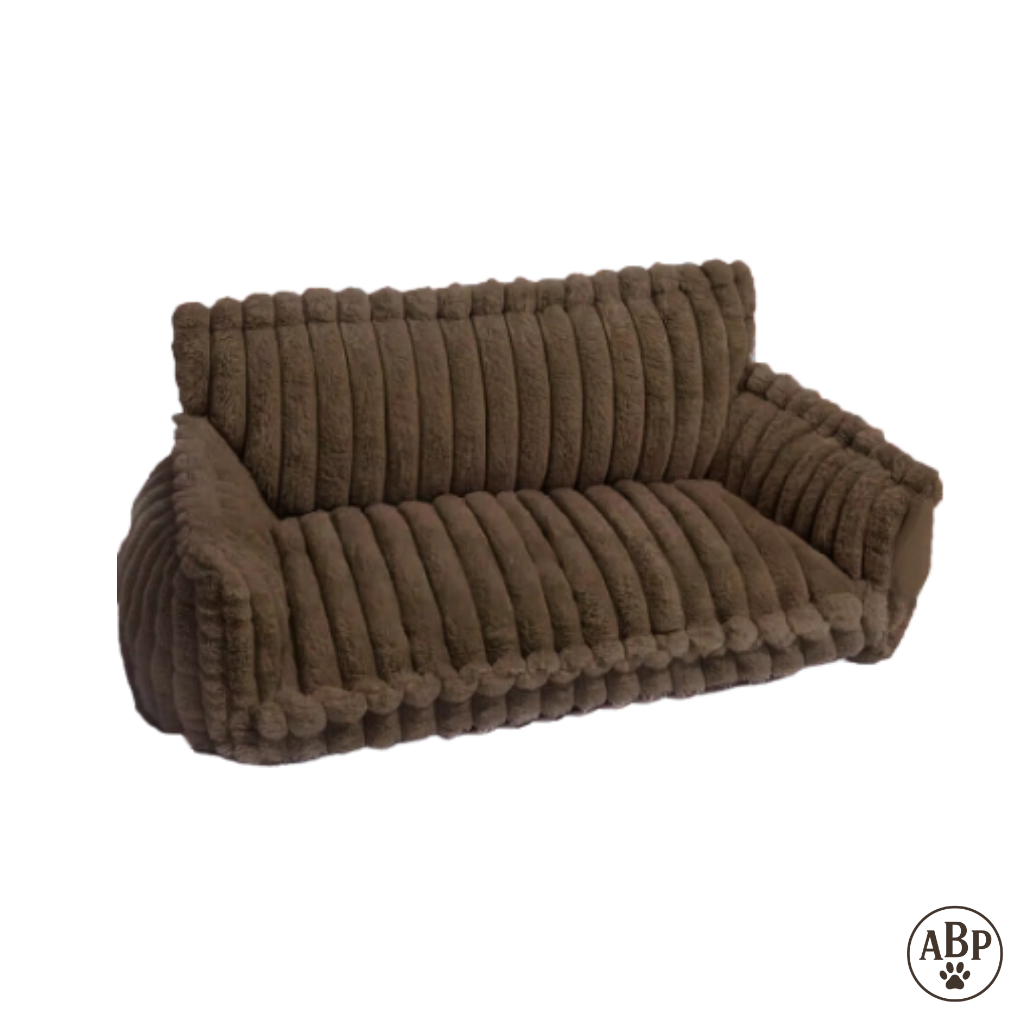 Canapé Douillet pour Animaux – Lit Panier Confortable en Fourrure Moelleuse, Style Sofa Design