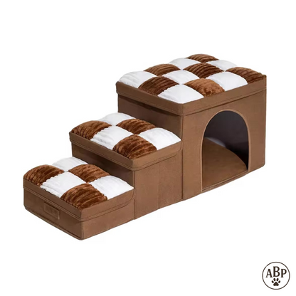 Escaliers pour chien et chat pliables avec coussins moelleux – Marchepied antidérapant pour lit, canapé et voiture