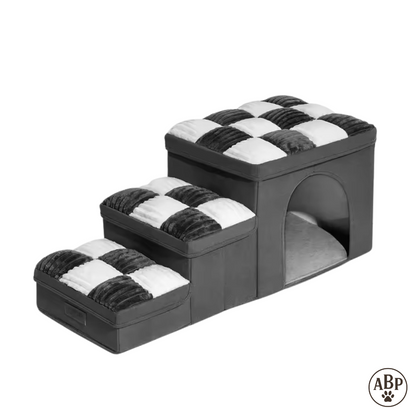 Escaliers pour chien et chat pliables avec coussins moelleux – Marchepied antidérapant pour lit, canapé et voiture