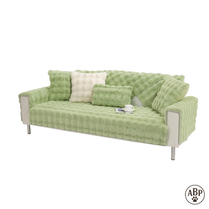 Plaid jeté de canapé en fausse fourrure douce – Housse de protection antidérapante et lavable pour canapé et fauteuil