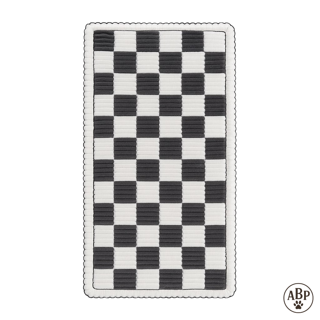 Tapis Moelleux pour Animaux – Coussin Damier Design, Idéal Chien & Chat