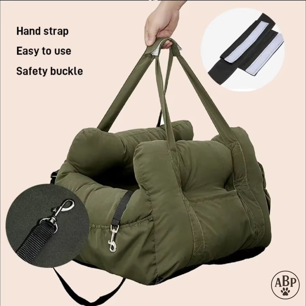 Siège de Transport & Lit Confortable pour Animaux – Panier Portable 2-en-1 pour Chien & Chat