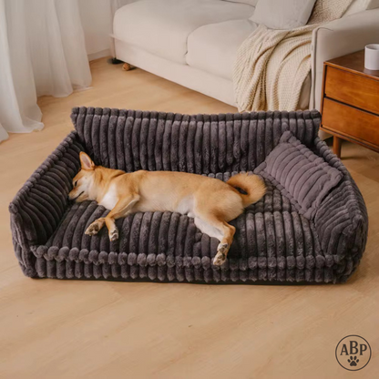 Canapé Douillet pour Animaux – Lit Panier Confortable en Fourrure Moelleuse, Style Sofa Design