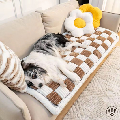 Tapis Moelleux pour Animaux – Coussin Damier Design, Idéal Chien & Chat